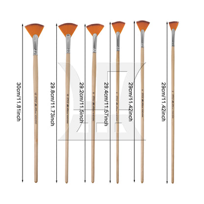 BQLZR 1set (6-In-1) Fan-Shaped Oil Paint Brush for Art Creation Art Painting