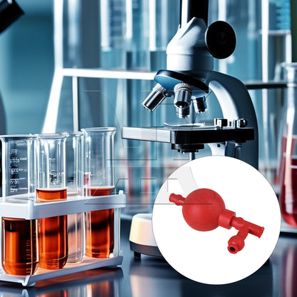 BQLZR Red Three Valve Chemistry Labware Ball Rubber Pipette Filling Bulb