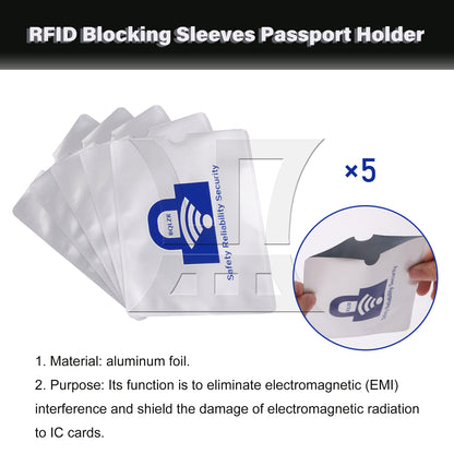 BQLZR  134x105mm RFID Secure Sleeves Passport Holder Blocking Silver