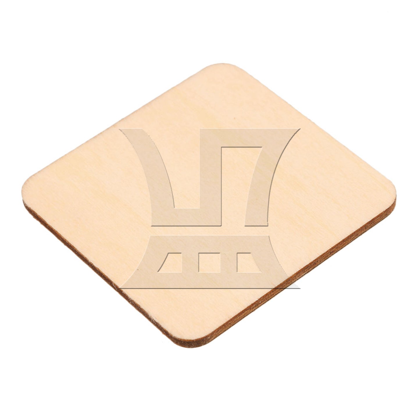BQLZR 50 x Round Corner Square Wood Pieces 50x50mm for Wood Model Building DIY