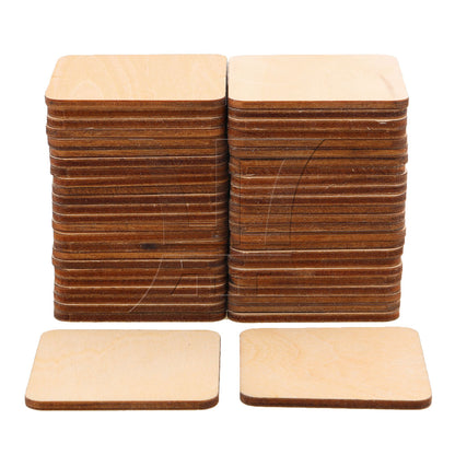 BQLZR 50 x Round Corner Square Wood Pieces 50x50mm for Wood Model Building DIY