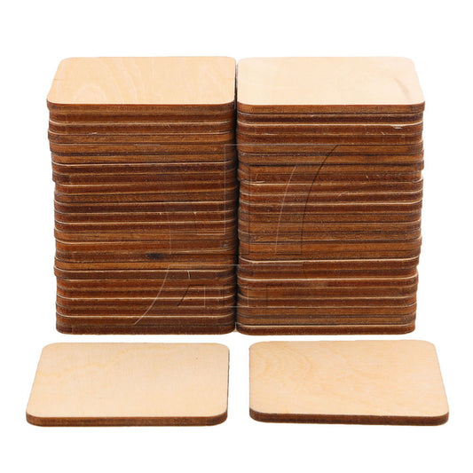 BQLZR 50 x Round Corner Square Wood Pieces 50x50mm for Wood Model Building DIY