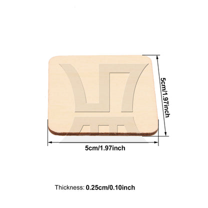 BQLZR 50 x Round Corner Square Wood Pieces 50x50mm for Wood Model Building DIY