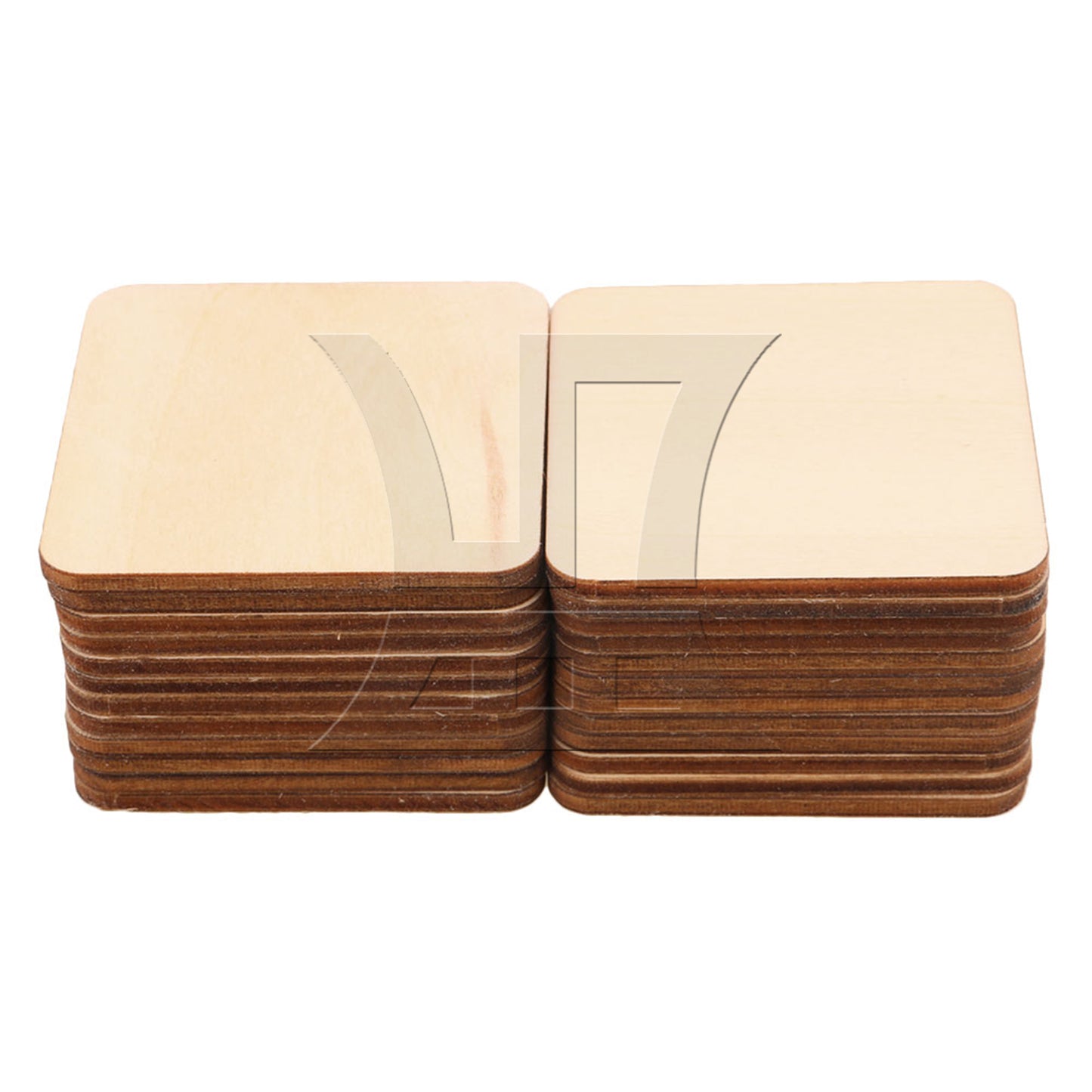 BQLZR 50 x Round Corner Square Wood Pieces 50x50mm for Wood Model Building DIY