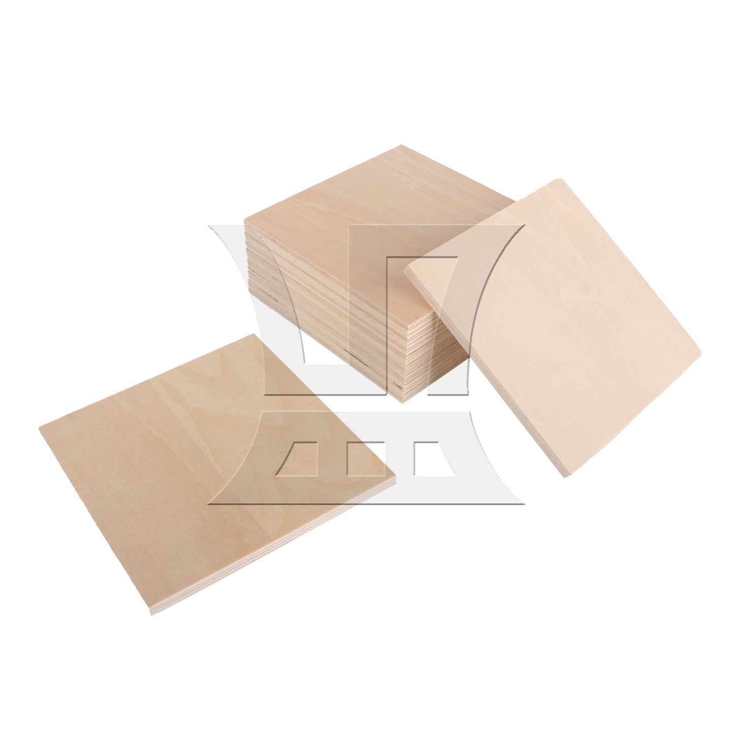 BQLZR Square Smooth Basswood Plate Board 10x10x0.5cm for DIY Model Making