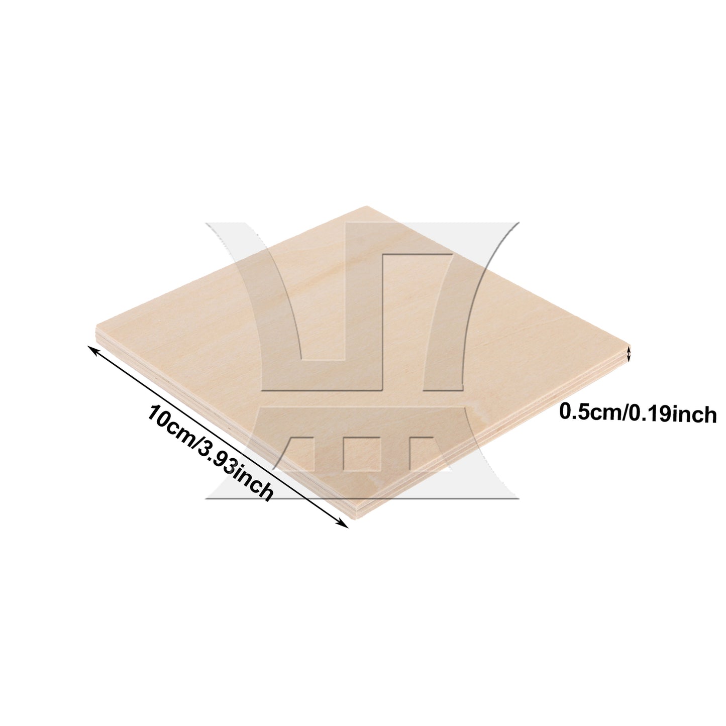 BQLZR Square Smooth Basswood Plate Board 10x10x0.5cm for DIY Model Making