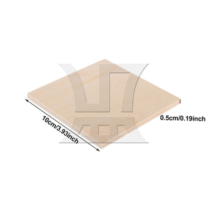 BQLZR Square Smooth Basswood Plate Board 10x10x0.5cm for DIY Model Making