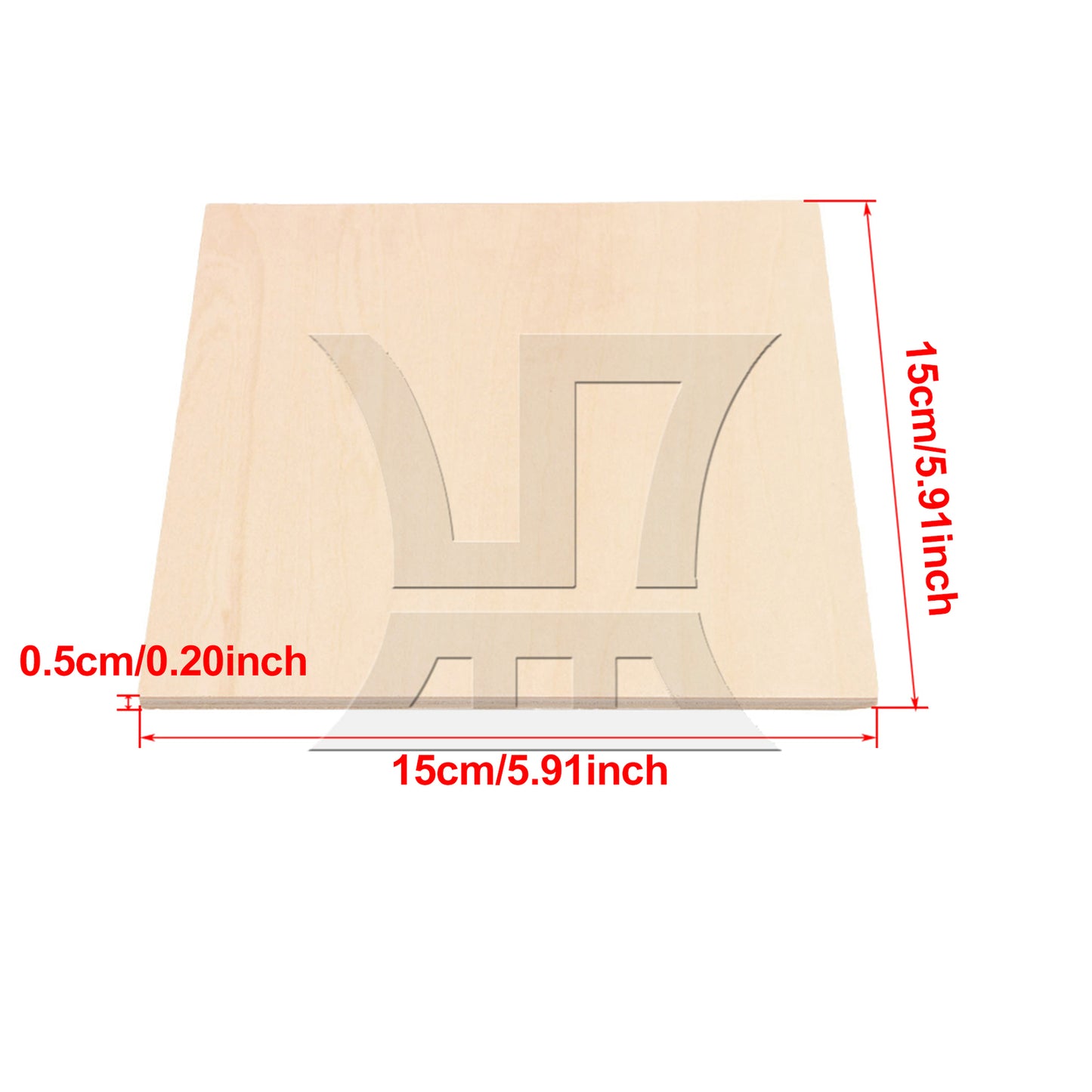 BQLZR 5 x Square Basswood Plate Board 15x15x0.5cm for DIY Model Making & Craft