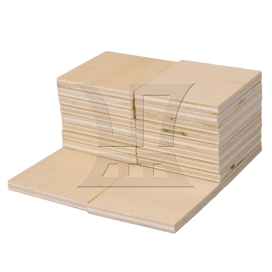 BQLZR 20 x Square Shaped Wood Pieces for Wood Engraving 50x50mm Wood Model