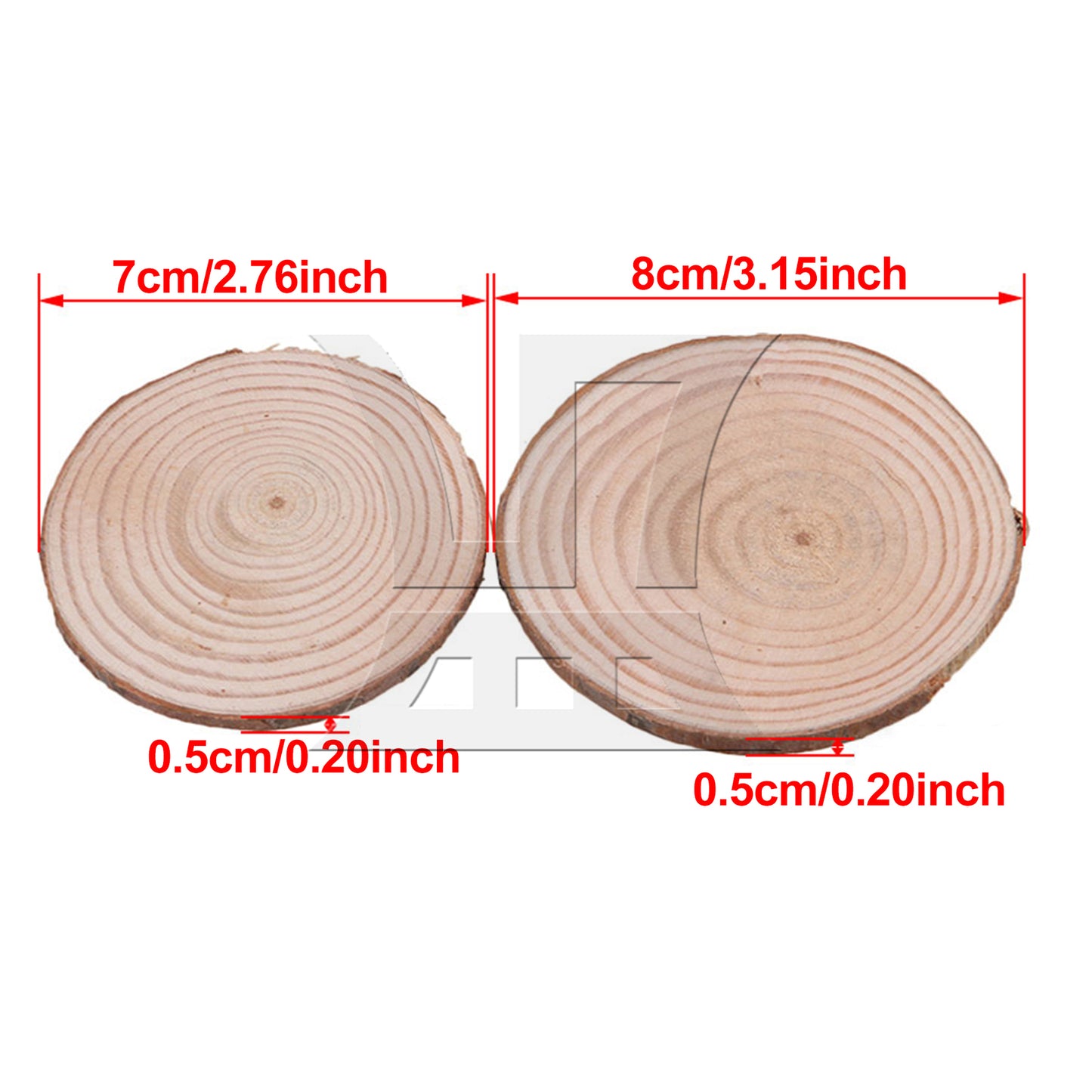 BQLZR Natural Pine Wood Slices Circles with Tree Bark Log Discs 7-8CM Dia BQLZR