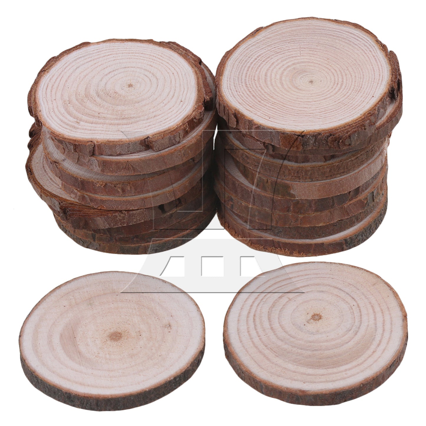 BQLZR 20x Natural Pine Wood Slices Circles with Tree Bark Log Discs 4-5CM Dia BQLZR
