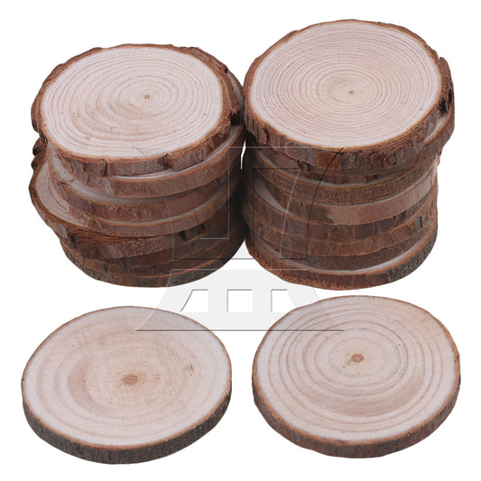 BQLZR 20x Natural Pine Wood Slices Circles with Tree Bark Log Discs 4-5CM Dia BQLZR