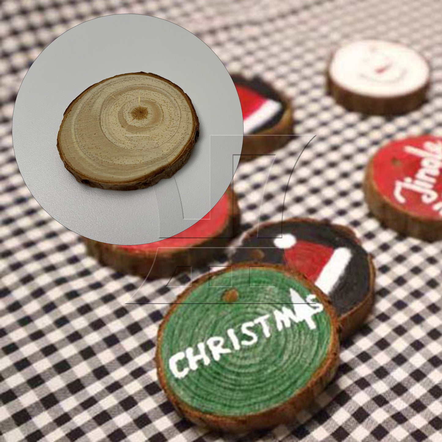BQLZR 20x Natural Pine Wood Slices Circles with Tree Bark Log Discs 4-5CM Dia BQLZR