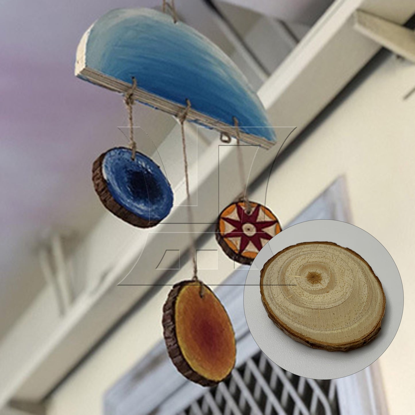 BQLZR 20x Natural Pine Wood Slices Circles with Tree Bark Log Discs 4-5CM Dia BQLZR