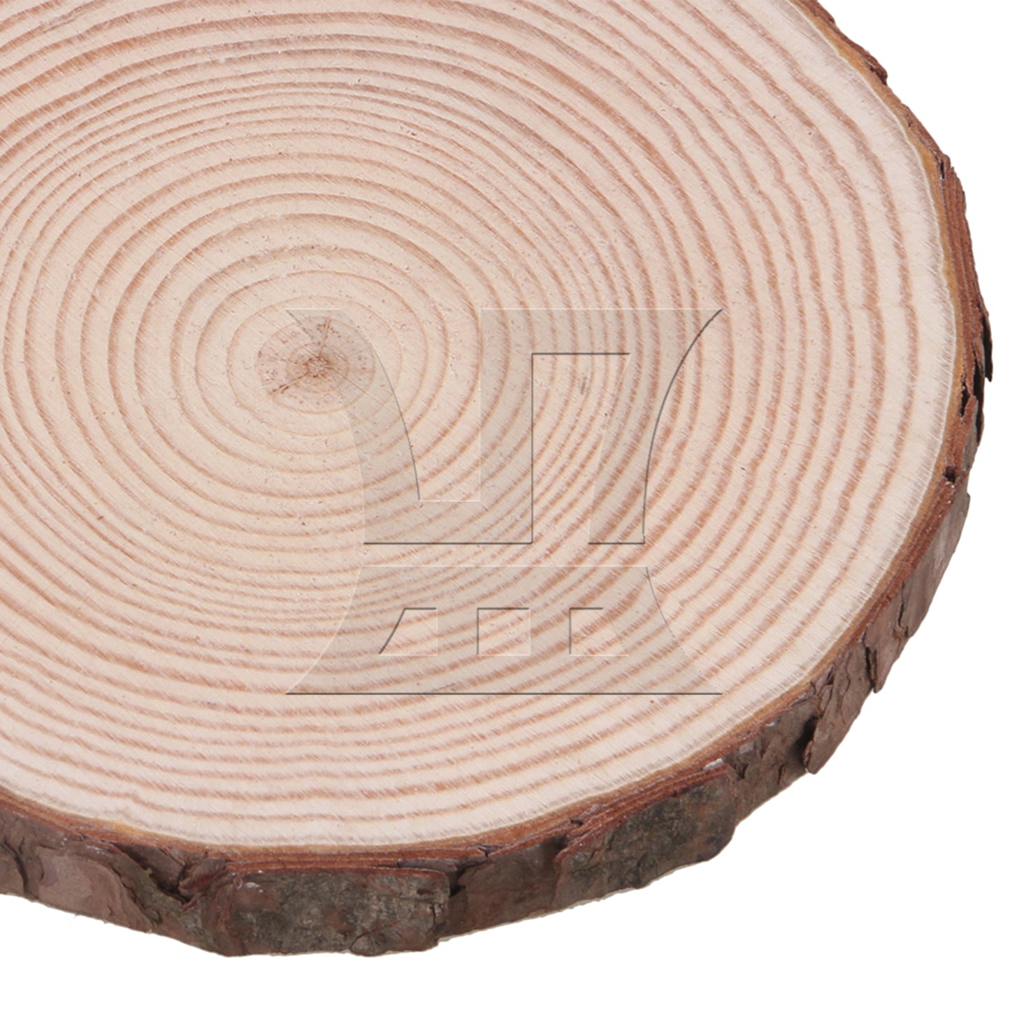 BQLZR 4x Natural Pine Wood Slices Circles with Tree Bark Log Discs 14-16cm Dia