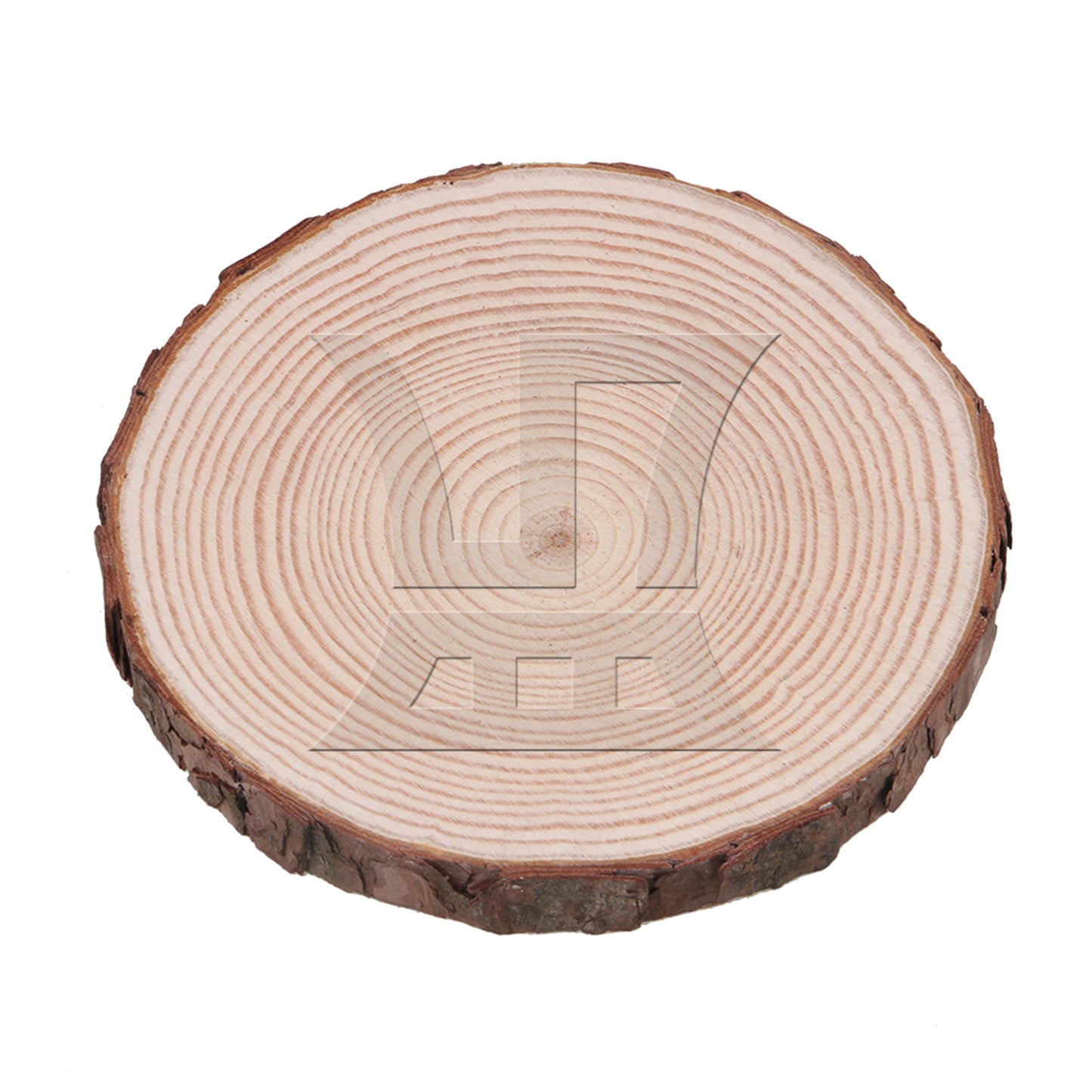 BQLZR 4x Natural Pine Wood Slices Circles with Tree Bark Log Discs 14-16cm Dia