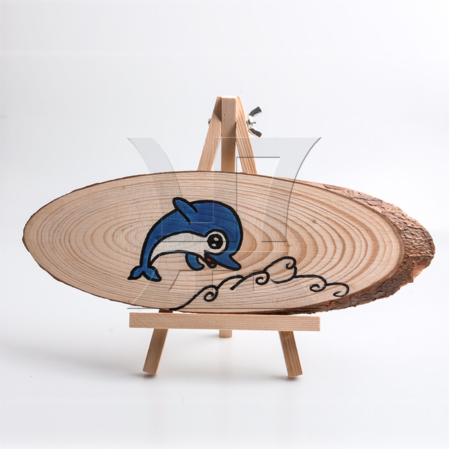 BQLZR 4x Oval Shape Natural Pine Wood Log Slice Circle with Tree Bark 7.09-7.87inch