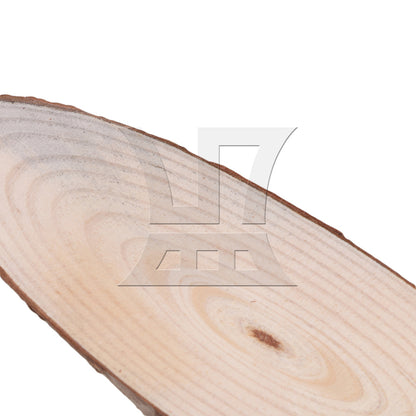 BQLZR 4x Oval Shape Natural Pine Wood Log Slice Circle with Tree Bark 7.09-7.87inch