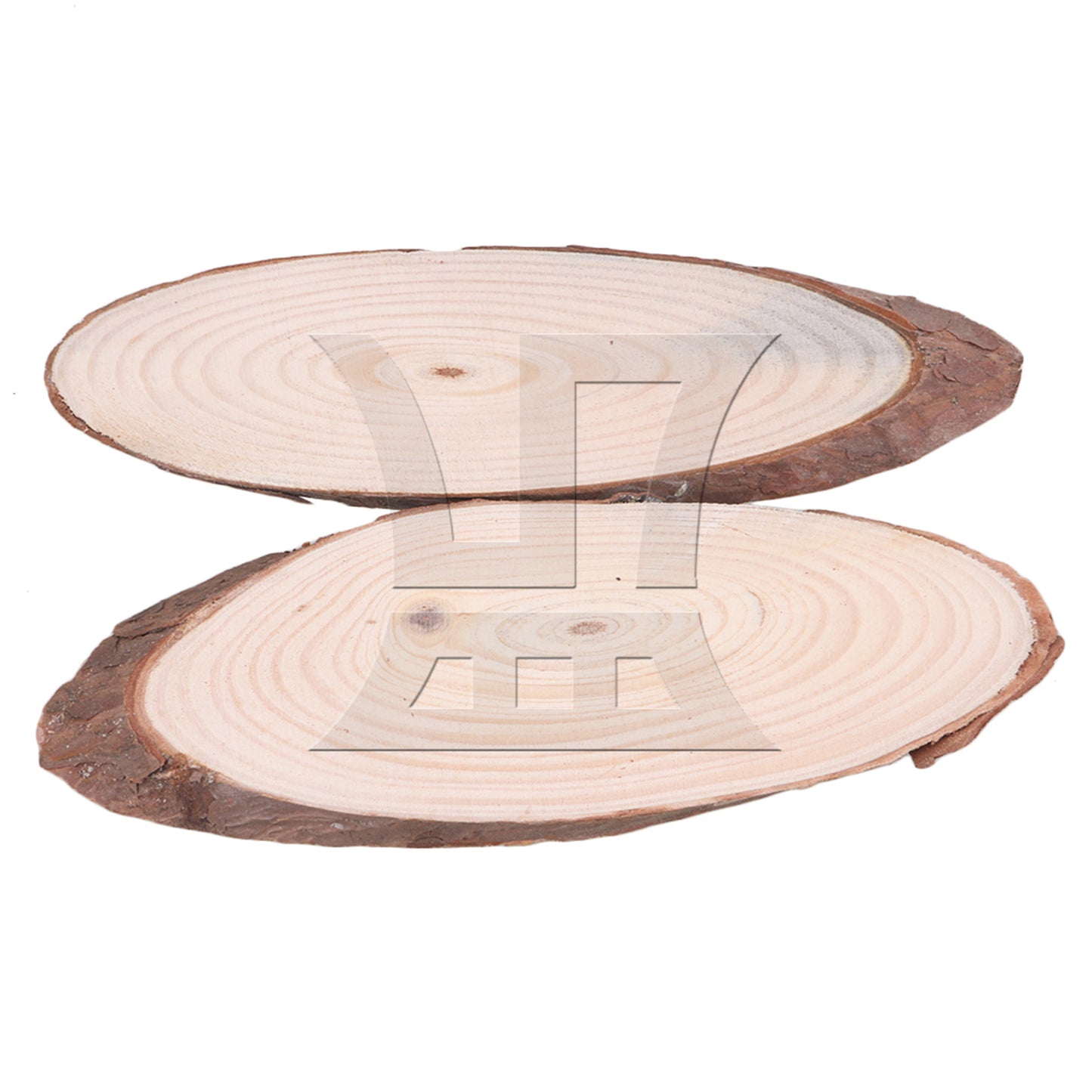 BQLZR 4x Oval Shape Natural Pine Wood Log Slice Circle with Tree Bark 7.09-7.87inch