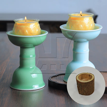 BQLZR Tree Branch Candle Stand 5cm Brown Wooden Candlesticks for Wedding