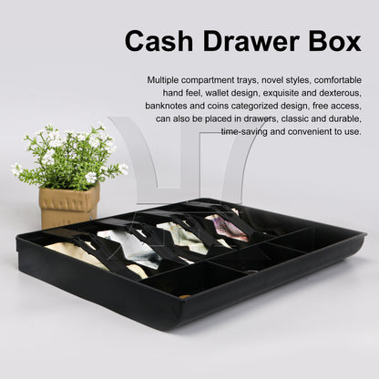 BQLZR Coin And Bills Tray Cash Drawer Case Replace 4 Bills 3 Coins Storage Box Black