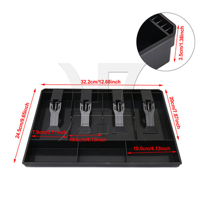 BQLZR Coin And Bills Tray Cash Drawer Case Replace 4 Bills 3 Coins Storage Box Black