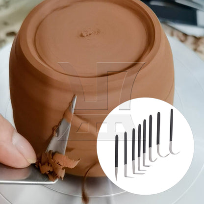 BQLZR 8Pieces Stainless Steel Ceramics Clay Sculpting Tools Kit for Pottery Craft
