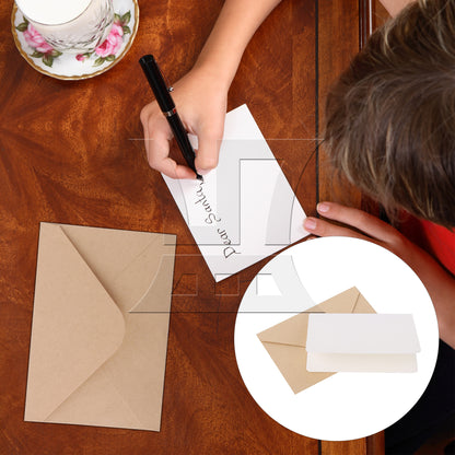 BQLZR White Blank Greeting Card 5.5" x 7" for DIY Craft Making Wedding w/ Envelope