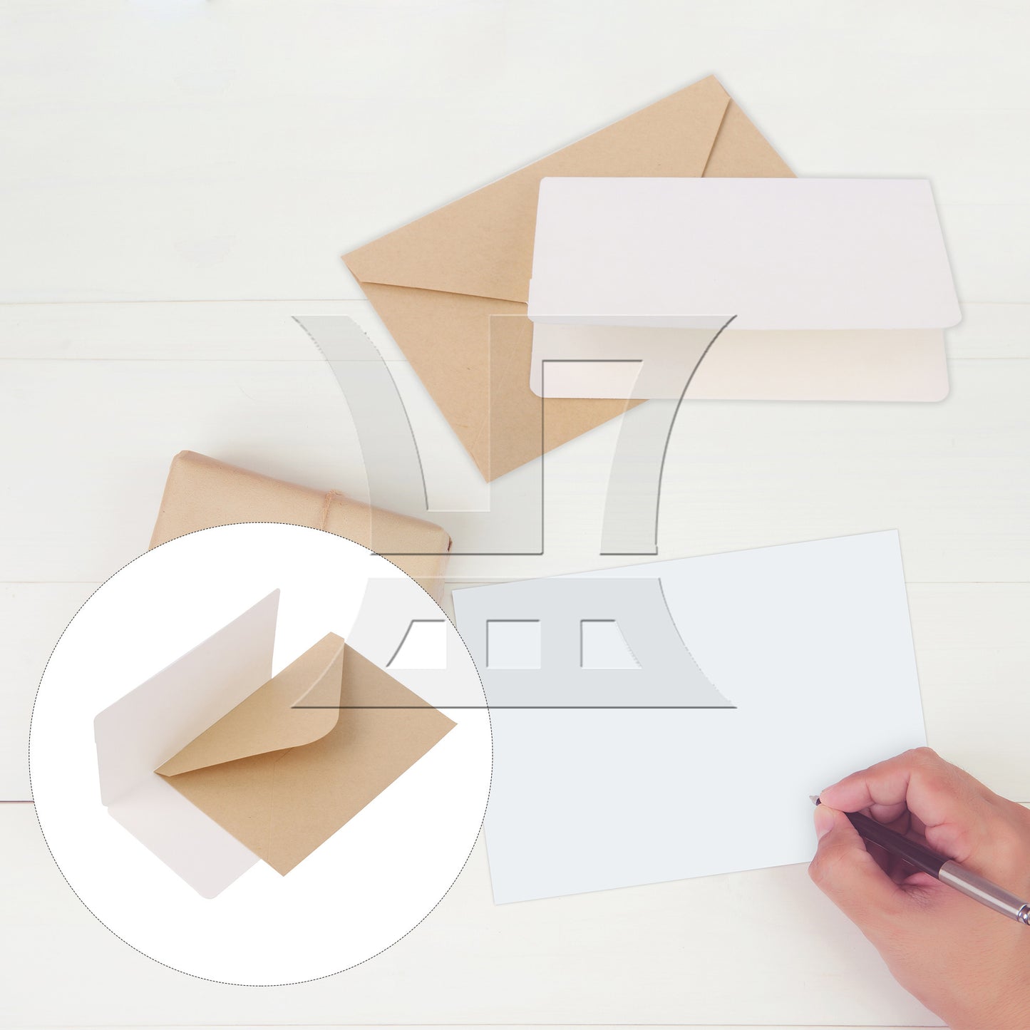 BQLZR White Blank Greeting Card 5.5" x 7" for DIY Craft Making Wedding w/ Envelope