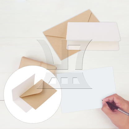 BQLZR White Blank Greeting Card 5.5" x 7" for DIY Craft Making Wedding w/ Envelope