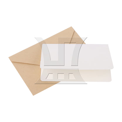 BQLZR White Blank Greeting Card 5.5" x 7" for DIY Craft Making Wedding w/ Envelope