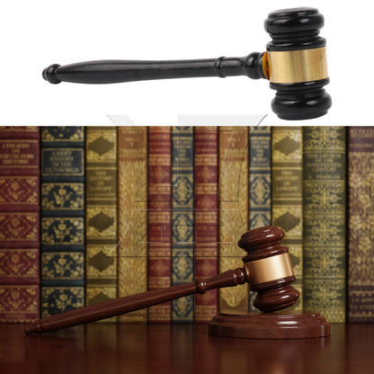 BQLZR Black Wood Gavel Hammer for Auction Court Handcrafted 9.84" x 1.65" x 3.03"
