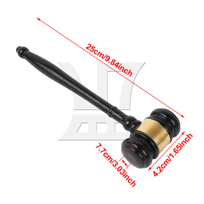 BQLZR Black Wood Gavel Hammer for Auction Court Handcrafted 9.84" x 1.65" x 3.03"