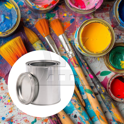 BQLZR Silver Paint Can Jar Storage Container for Leftover 2 Pint Capacity with Lid