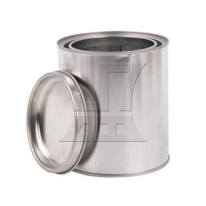 BQLZR Silver Paint Can Jar Storage Container for Leftover 2 Pint Capacity with Lid