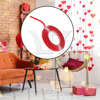 BQLZR Red Transparent Double Sided Adhesive Mounting Tape for Ornaments Fixed 33ft