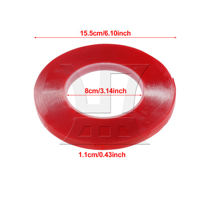 BQLZR Red Transparent Double Sided Adhesive Mounting Tape for Ornaments Fixed 33ft