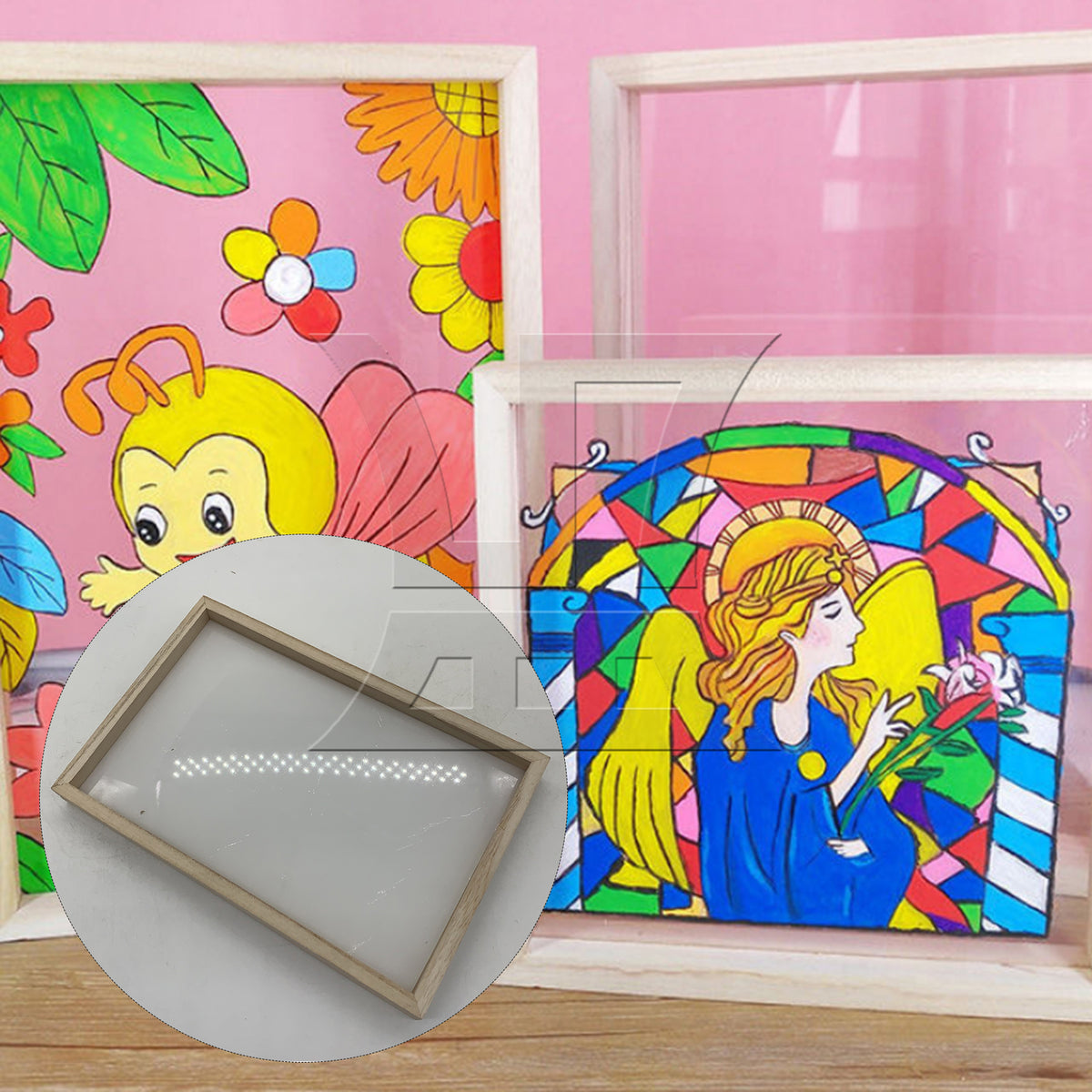 BQLZR 1pc Square Glass Picture Frame 20x30cm for Handicraft