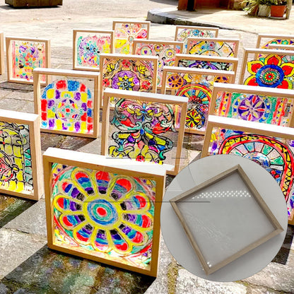BQLZR 1pc Square Glass Picture Frame 20x20cm Double-layer for Handicraft