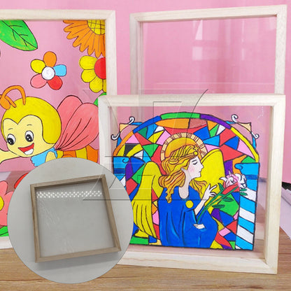 BQLZR 1pc Square Glass Picture Frame 20x20cm Double-layer for Handicraft