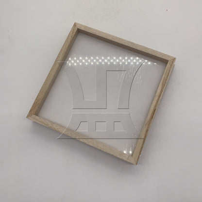 BQLZR 1pc Square Glass Picture Frame 20x20cm Double-layer for Handicraft