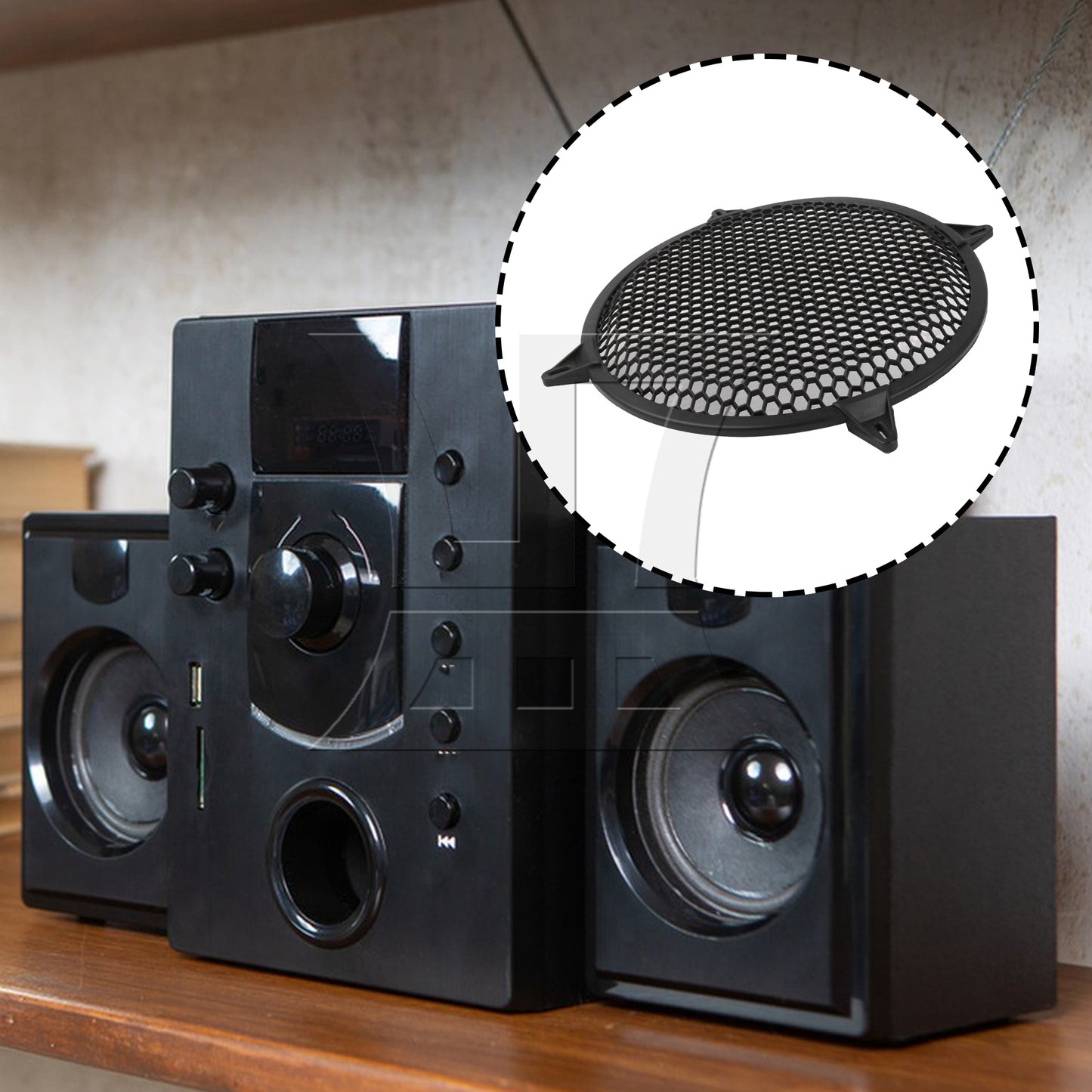 BQLZR Grill Covers Black Round Plastic Mesh Grilles for Car Audio