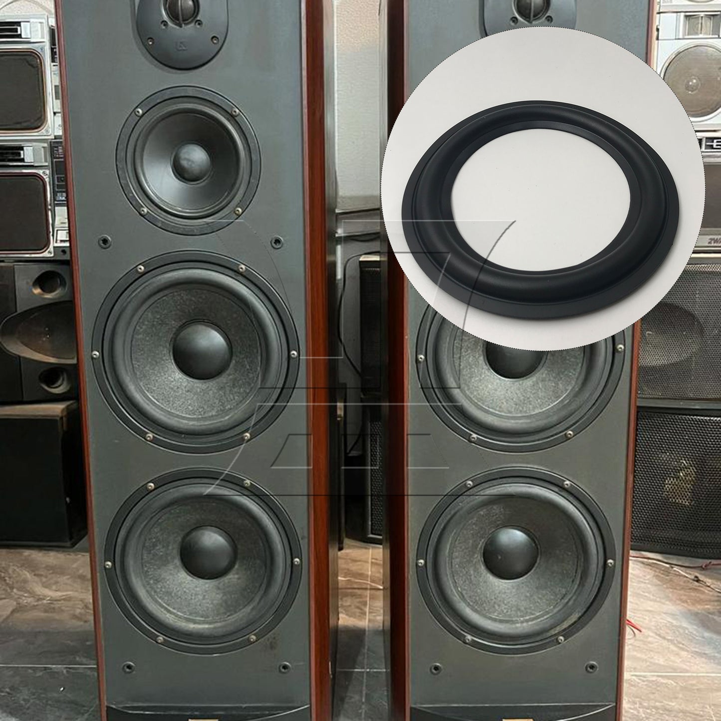 BQLZR 1pc Speaker Rubber Edge Folding Ring 156mm Subwoofer Speaker Repair Accessories