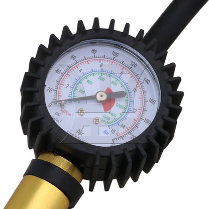 BQLZR 220 PSI Air Chuck Car Trucks With Dial Tire Inflator Gauge Dual Flexible Hose