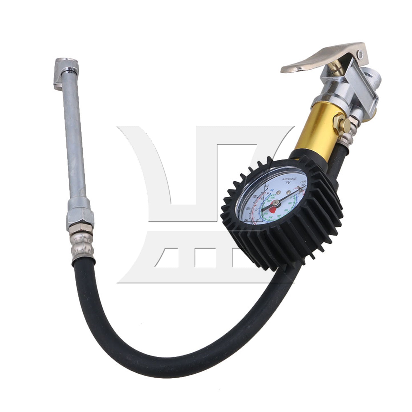 BQLZR 220 PSI Air Chuck Car Trucks With Dial Tire Inflator Gauge Dual Flexible Hose