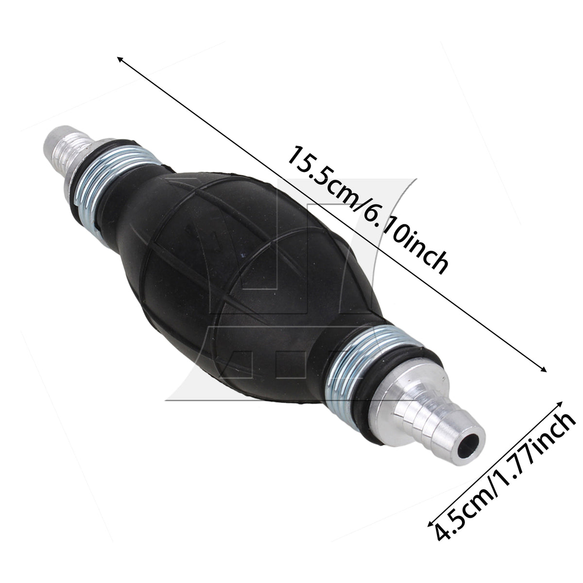 BQLZR Black Rubber Oil Hand Pump Primer Bulb 10mm Length 150mm a Way Valve