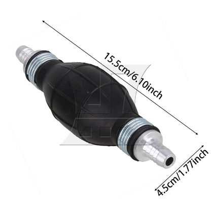 BQLZR Black Rubber Oil Hand Pump Primer Bulb 10mm Length 150mm a Way Valve