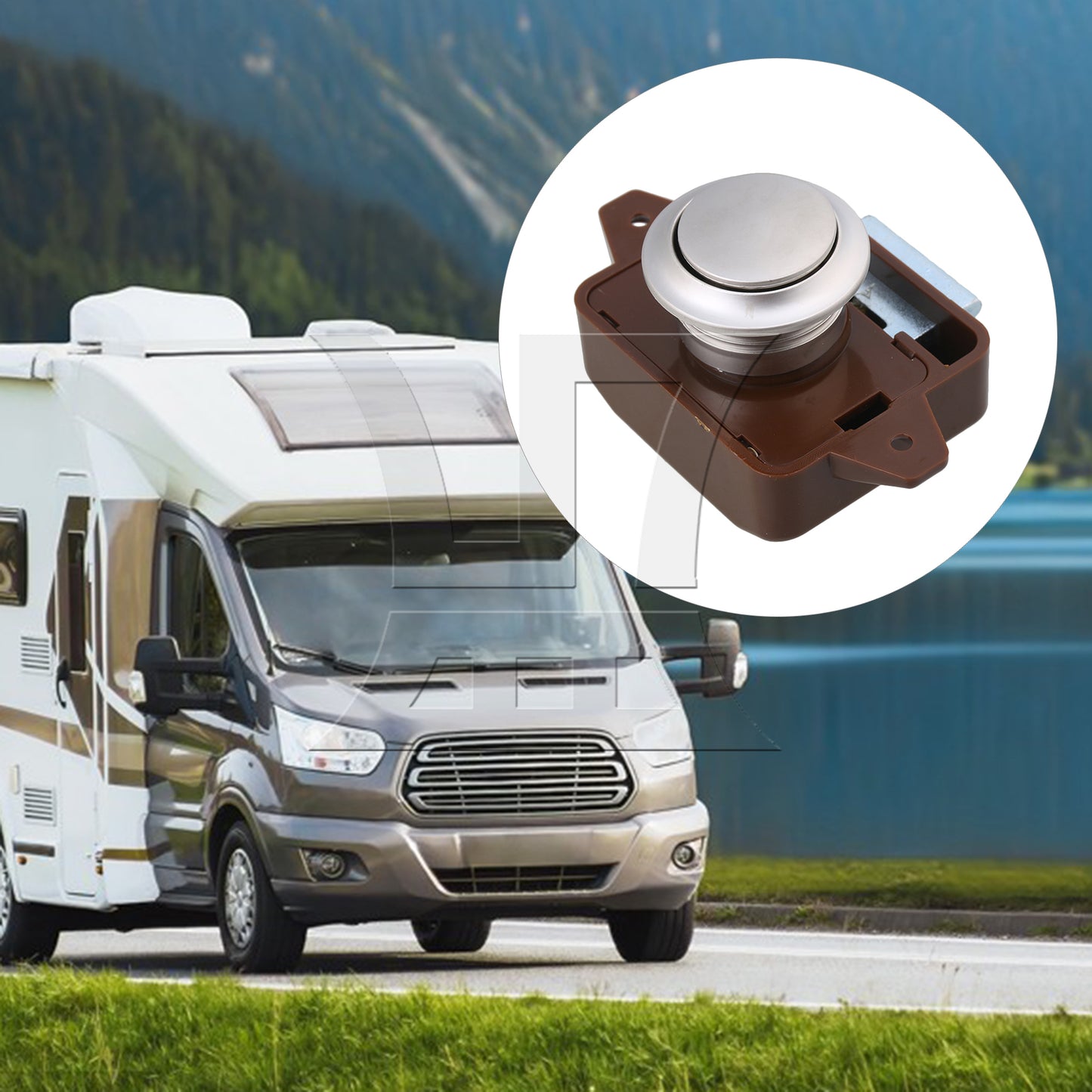 BQLZR Keyless Push Button Latch for RV Camper Caravan Cabinet Brown and Silver BQLZR