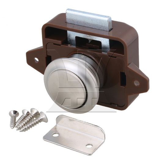 BQLZR Keyless Push Button Latch for RV Camper Caravan Cabinet Brown and Silver BQLZR