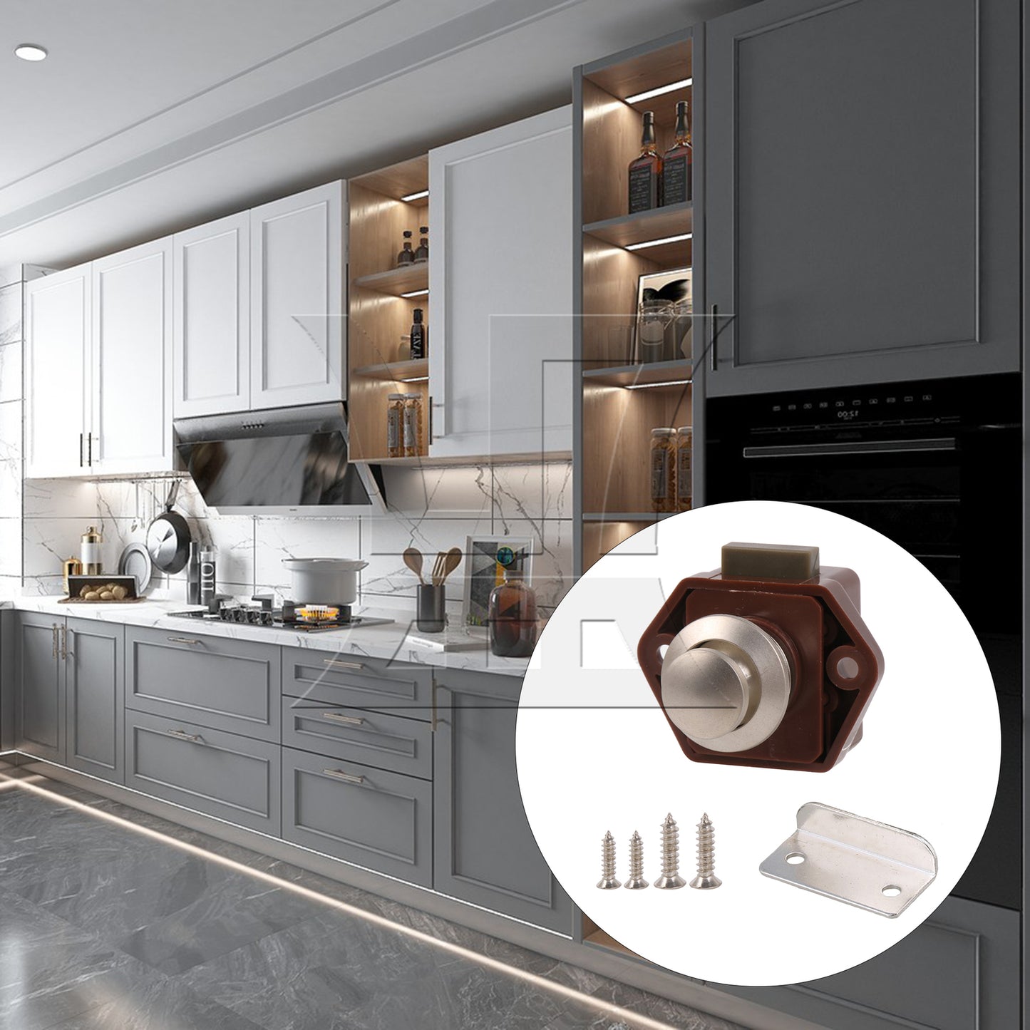 BQLZR Brown 3.5CM RV Cupboard Cabinet Door Push Button Keyless Lock Latch